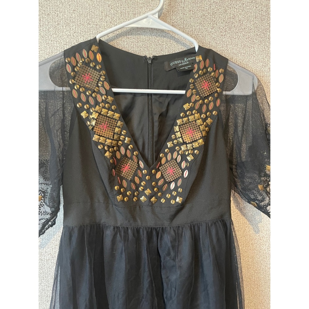Guess by Marciano Black Embellished Tulle Dress XS Cocktail Party‎ - Picture 2 of 7